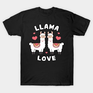 Llama love shirt funny cute llama tee T-Shirt